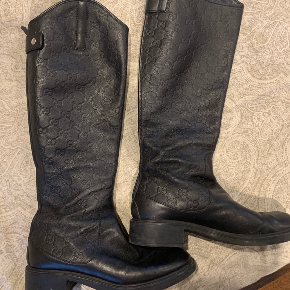 Gucci Leather Riding Tall Boot